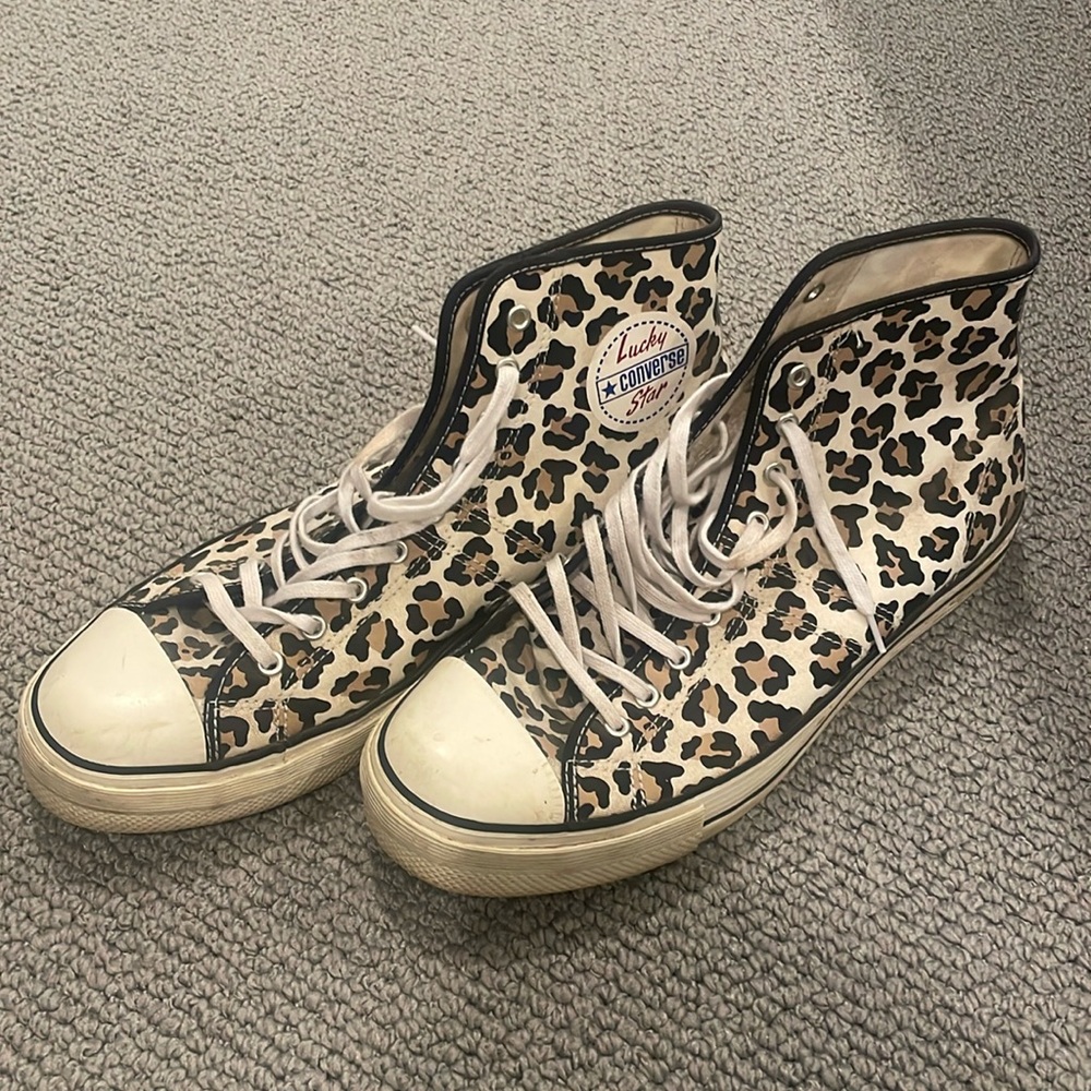 Converse cheetah print high tops